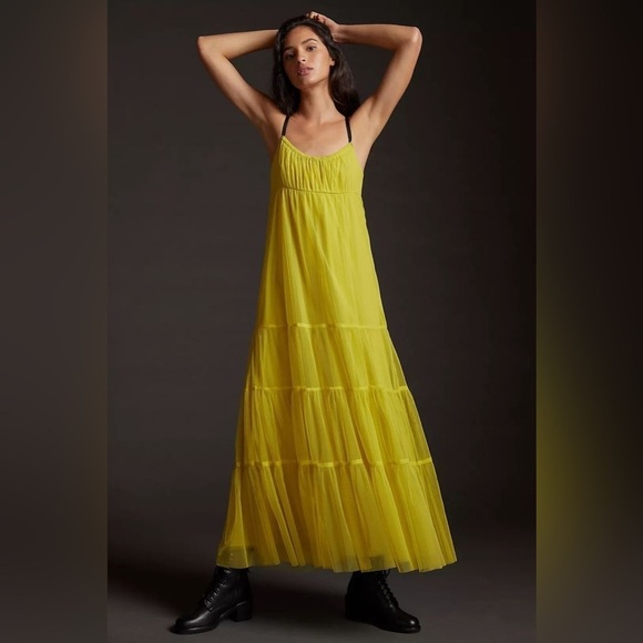 Anthropologie Dresses & Skirts - Anthropologie Maeve Tulle Tiered Maxi sz L